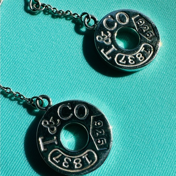 Tiffany & Co: Circle Drop Earrings, 1837, 925 Sterling Silver - Picture 3 of 4